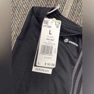 Adidas track pants NWT size large black